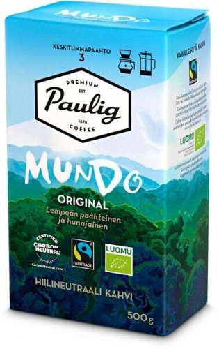 Reilun kaupan kahvi Mundo Paulig 500g Luomu