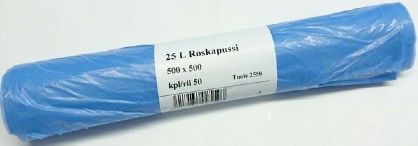Roskapussi 25L sininen 500x500mm 10my