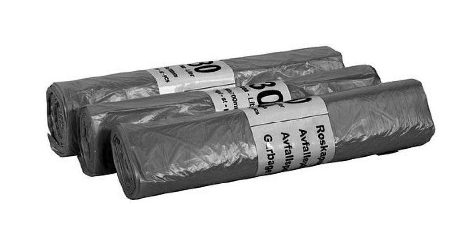 Roskapussi MDPE musta 30L 500x700mm 10mic