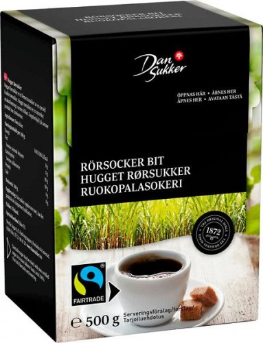 Ruokopalasokeri Dansukker 500g tumma sokeri