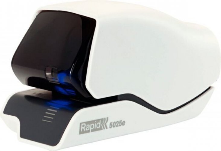 172074 Sähkönitoja Rapid R5025e on valkoinen laadukas, kestävä ja helppokäyttöinen säännölliseen nidontaan sopiva nitoja led-ohjausjärjestelmällä ja 25 arkin nidontakapasiteetilla. Sähkönitojassa on kahden vuoden takuu.