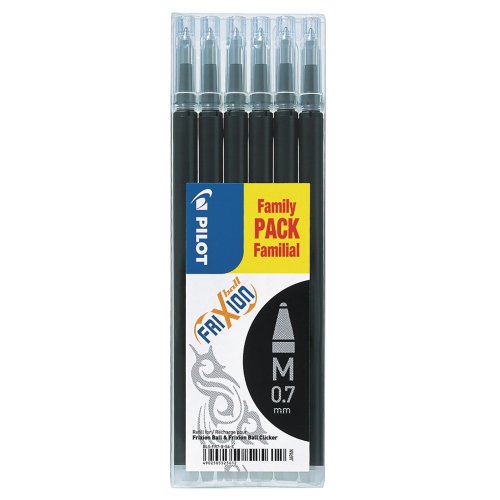 Säiliö Pilot frixion ball 0,7mm musta 6kpl