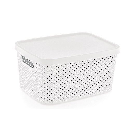 Säilytyskori Diamond kannella 13l valk