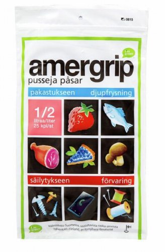 Salpapussi Amergrip 0,5L 145x160mmx0,05