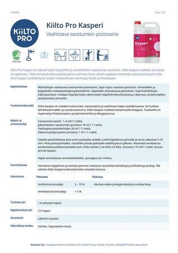 Saostumien poistoaine KiiLTO PRO Kasperi 1L