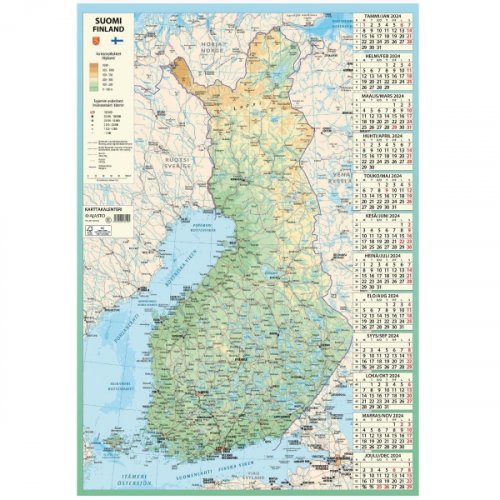 Seinäkalenteri Ajasto Karttakalenteri 2025 590 x 850mm