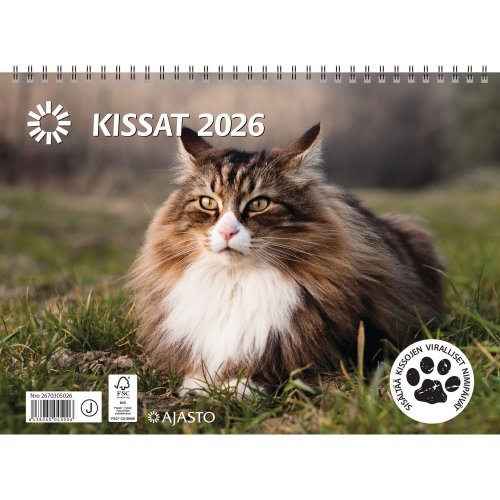 Seinäkalenteri Ajasto Kissat 2026 290 x 420mm