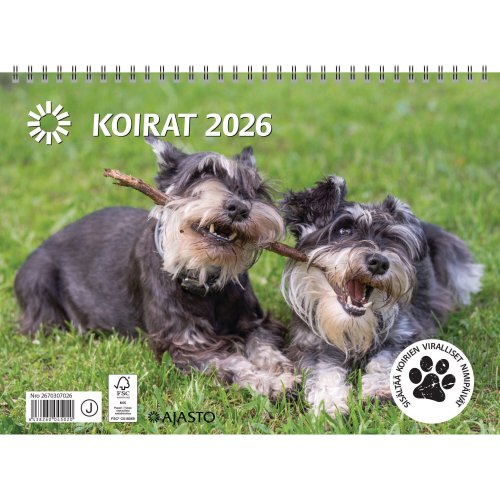 Seinäkalenteri Ajasto Koirat 2026 290 x 420mm