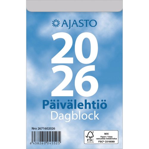 Seinäkalenteri Ajasto Päivälehtiö 2026 83 x 128mm