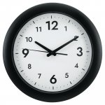 Seinäkello pyöreä musta