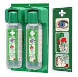 Seinäteline Cederroth 2:lle silmänhuuhtelupullolle