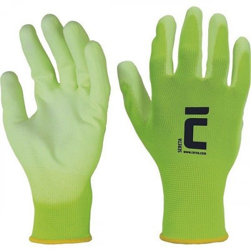 Sereta HV Nylon-käsine 10/XL PU-pinnoite keltainen