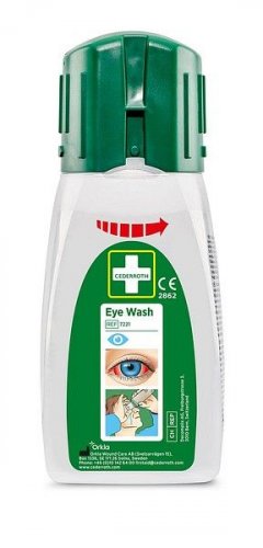 530256 Silmänhuuhtelupullo 235ml on turvallinen lian ja muiden silmiin kuulumattomien aineiden puhdistukseen sopiva huuhtelupullo, joka pysyy hyvin mukana taskussa tai vyökotelossa. Huuhtelupullossa on ergonominen huuhtelukuppi.