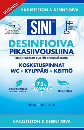 SINI Pikasiivousliina 30kpl. desinfioiva hajusteeton28x18cm