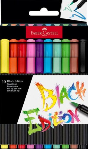 Sivellinkynäsarja Faber-Castell Black Edition 10 väriä