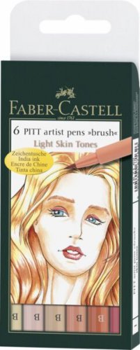 Sivellinkynäsarja Faber-Castell Pitt Light Skin Tones, 6 väriä/srj