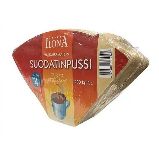 Suodatinpaperi 1x4 valkaisematon 200kpl