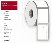 Suoralämpötarra 102mmx192 700tarraa / rulla 4 rla/ltk