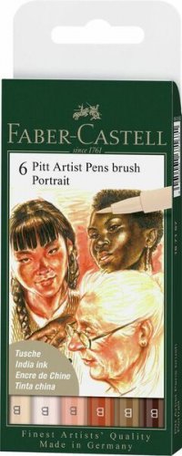 Taiteilijakynä sarja Faber-Castell Pitt Pitt Artist muotokuva 6 ruskea kynää