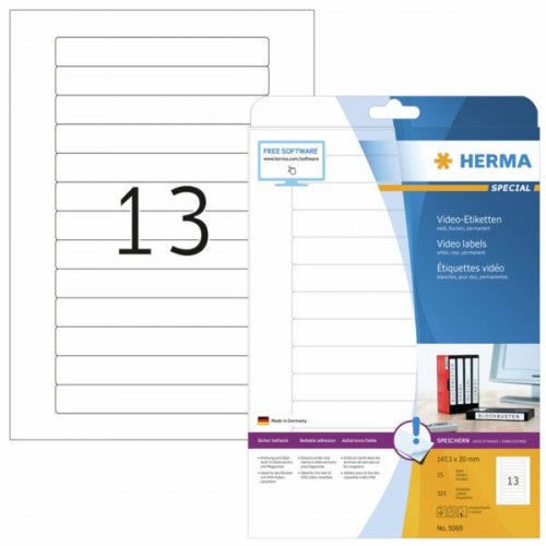 Tarra-arkki A4 5069 Herma 147,3x20mm, 25ark/pak