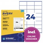 Tarra-arkki avery 3475 70x36mm 2400kpl