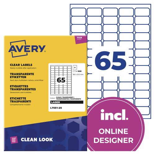 Tarra-arkki avery l7551 38.1x21.2 1625kpl