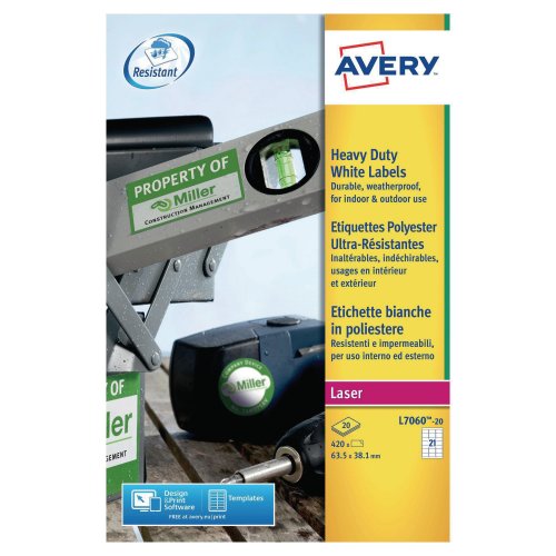 Tarra-arkki Bx420 avery l7060 h/duty lab 63,5x38,1