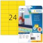 Tarra-arkki Herma Premium 4466 A4/24os 70x37mm keltainen 20arkkia