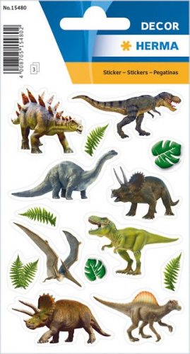 Tarra Herma dinosaurukset 3 arkkia. 14 tarraa/arkki