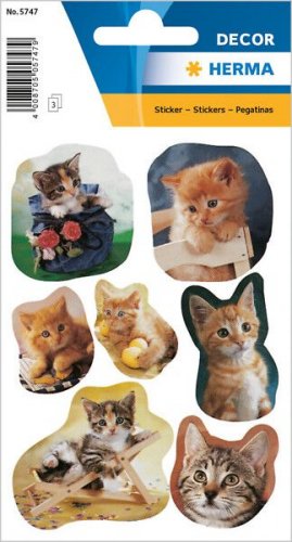 Tarra Herma kissan pennut 3 arkkia. 7 tarraa/arkki