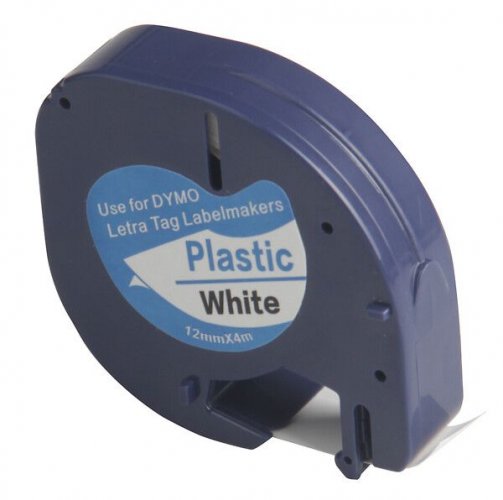 Tarranauha 12mmx4m mu/va Dymo letratag 91221 yhteensopiva