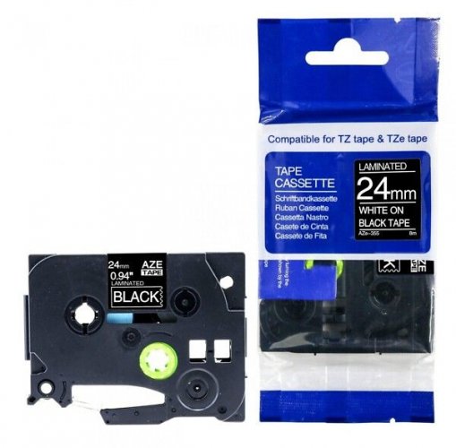 Tarranauha 24mmx8m laminoitu valkoinen/musta