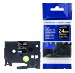 Tarranauha 24mmx8m laminoitu valkoinen/musta