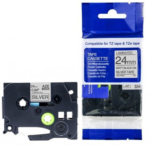 Tarranauha 24mmx8m musta/hopea