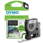Tarranauha Dymo 12mmx3,5m musta/valkoinen flexible nylon 