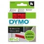 Tarranauha dymo d1 12mm x 7m musta/punainen
