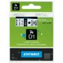 Tarranauha dymo d1 12mm x 7m musta/valkoinen