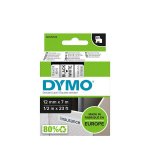 Tarranauha dymo d1 12mm x 7m musta/valkoinen