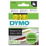 Tarranauha dymo d1 19mm x 7m musta/keltainen