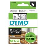 Tarranauha dymo d1 24mm x 7m musta/valkoinen