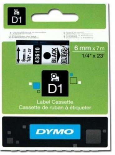 Tarranauha dymo d1 6mmx7m musta/kirkas