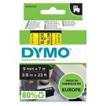 Tarranauha dymo d1 9mm x 7m musta/keltainen