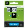 Tarranauha dymo d1 9mm x 7m musta/valkoinen
