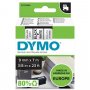 Tarranauha dymo d1 9mm x 7m musta/valkoinen