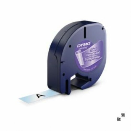 Tarranauha Dymo Letratag 12mmx4m musta/kirkas