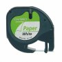 Tarranauha Dymo Letratag 12mmx4m valkoinen paperi 10 rll/ras
