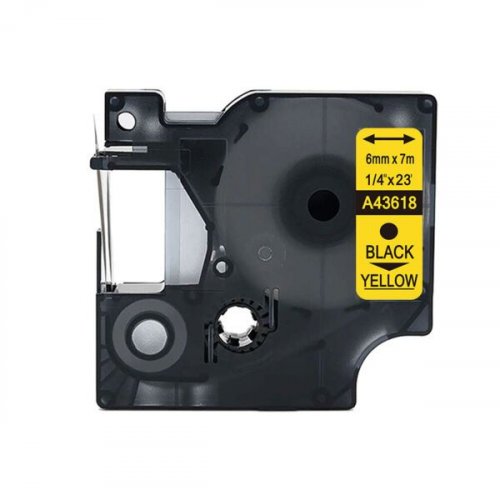 Tarranauha 6mmx7m D1 musta/keltainen