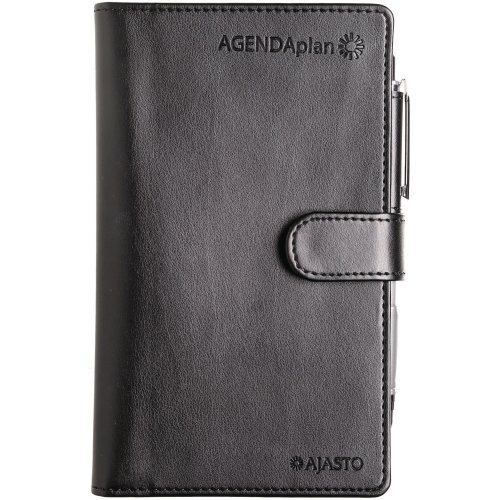 Taskukalenteri Ajasto Agenda Plan 2026 musta 85 x 162mm