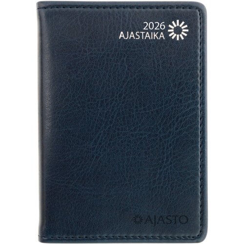 Taskukalenteri Ajasto Ajastaika 2026 72 x 102mm tummansininen