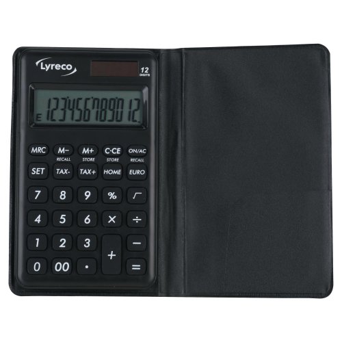 Taskulaskin Lyreco nomad 12 numeron näyttö